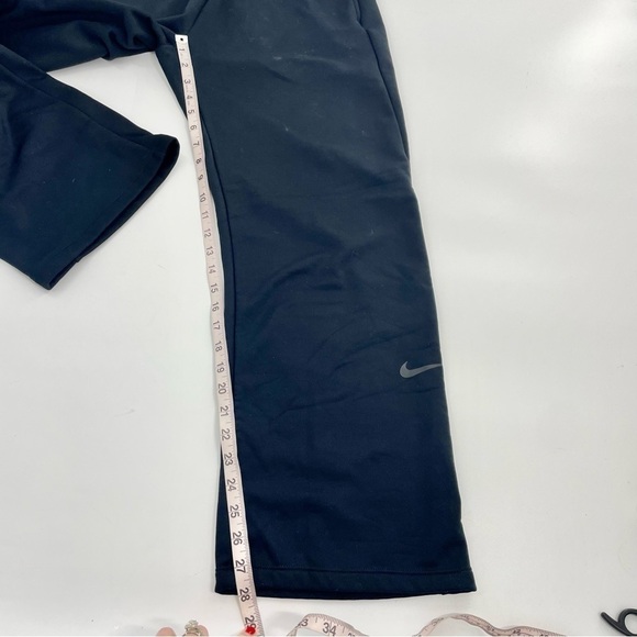 Nike Active Wide Leg Fleece Lined Drawstring Athletic Black Pant size medium - Picture 7 of 13